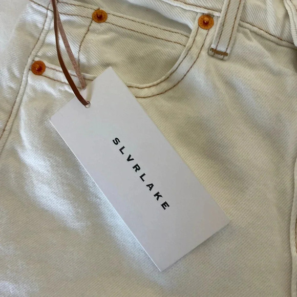 SLVRLAKE EVA wide leg  denim in Natural White - Picture 6 of 15